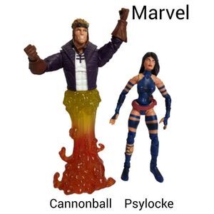 Marvel Legends Cannonball X-Force and Psylocke Action Figure Toy Bundle